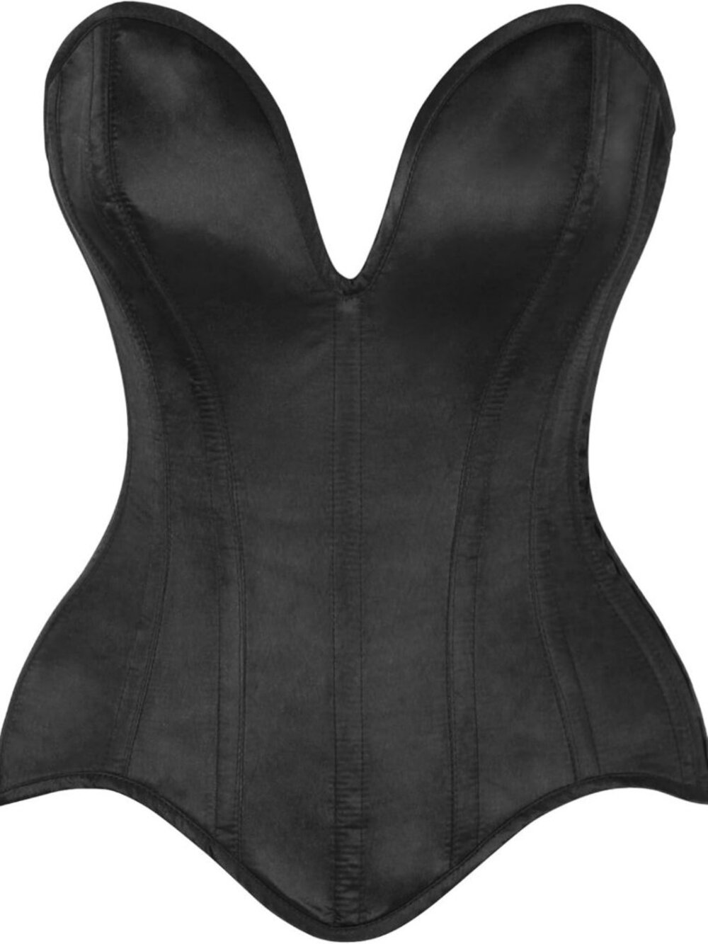 Satin Overbust Corset Top for Women - Steel Boned Bustier, Plus Size Lingerie